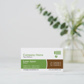 Carte De Visite Bande Divisée Arc - Vert et Brown (Debout devant)