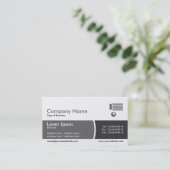 Carte De Visite Bande divisée en arc - Tons de gris - Or (Debout devant)