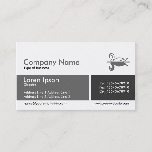 Carte De Visite Bande divisée - Nuances de gris (Devant)