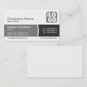 Carte De Visite Bande divisée - Nuances de gris - Logo (Devant / Derrière)