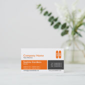 Carte De Visite Bande divisée - orange et gris-foncé - initiales (Debout devant)