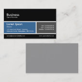 Carte De Visite Bande divisée v2 Bleu et gris (Devant / Derrière)