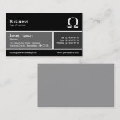 Carte De Visite Bande divisée v2 gris et gris foncé (Devant / Derrière)
