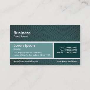 Carte De Visite Bande divisée v2 Ocean Green et Dark Green