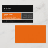 Carte De Visite Bande divisée v2 orange et gris foncé (Devant / Derrière)