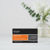 Carte De Visite Bande divisée v2 orange et gris foncé (Debout devant)