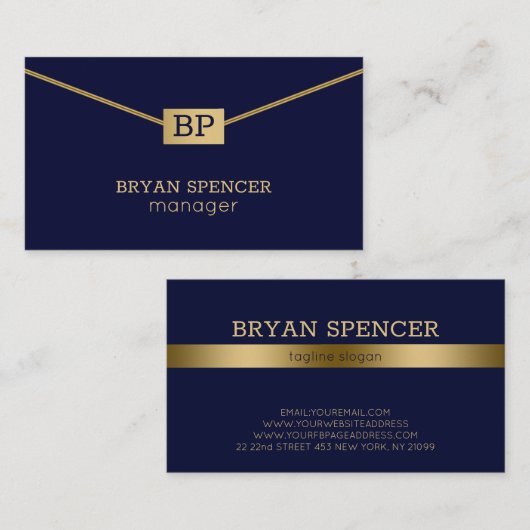 Carte De Visite Bande d'or (Devant / Derrière)