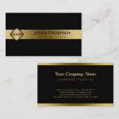 Carte De Visite Bande d'or de l'Arrière - plan noir (Devant / Derrière)