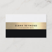 Carte De Visite Bande d'or fantaisie professionnelle moderne blanc (Devant)