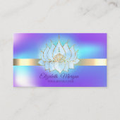 Carte De Visite Bande d'or holographique, Lotus Bleu (Devant)