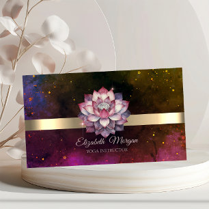 Carte De Visite Bande d'or Lotus Fleur Bourgogne
