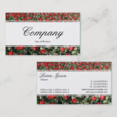 Carte De Visite Bande du centre (bordé) - Script - Tulipes rouges  (Devant / Derrière)