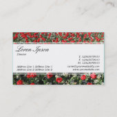 Carte De Visite Bande du centre (bordé) - Script - Tulipes rouges  (Dos)