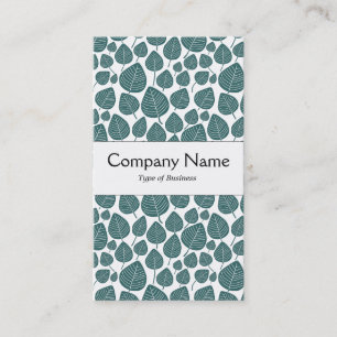 Carte De Visite Bande du Centre - Feuilles - Moss Green on White
