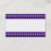 Carte De Visite Bande du centre (frontière de fleurs) - Violet pro (Dos)