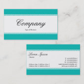 Carte De Visite Bande du centre (Scalloped) - Bleu Aqua (0ABAB5) (Devant / Derrière)