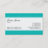 Carte De Visite Bande du centre (Scalloped) - Bleu Aqua (0ABAB5) (Dos)