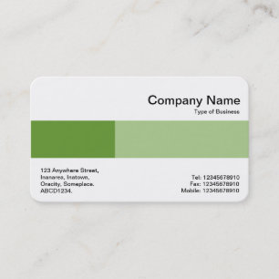 Carte De Visite Bande du milieu - Deux tons - Nuances de vert