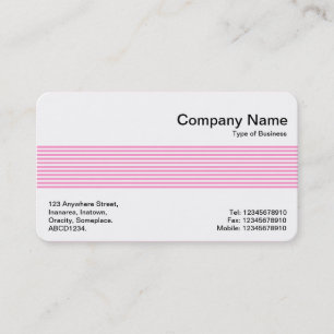 Carte De Visite Bande du milieu - Lignes - Rose