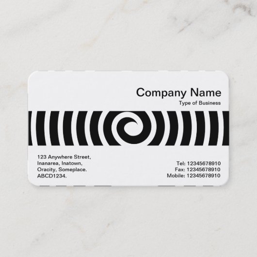 Carte De Visite Bande du milieu - Spirale - Noir (Devant)