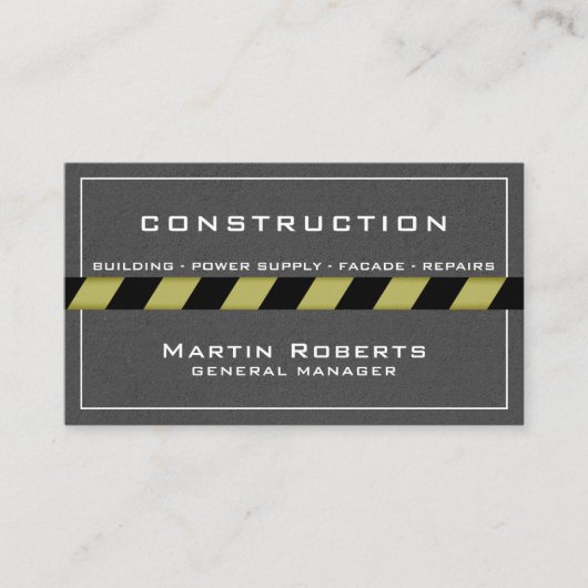 Carte De Visite Bande en béton et zone de construction  (Devant)