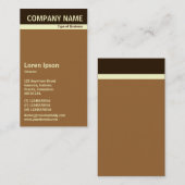 Carte De Visite Bande en-tête V - Brown foncé, crème et Brown (Devant / Derrière)