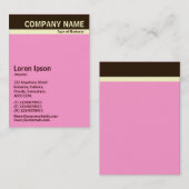 Carte De Visite Bande en-tête V - Brown foncé, crème et rose FF99C (Devant / Derrière)
