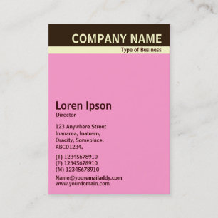 Carte De Visite Bande en-tête V - Brown foncé, crème et rose FF99C