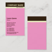 Carte De Visite Bande en-tête V - Brown foncé, crème et rose FF99C (Devant / Derrière)