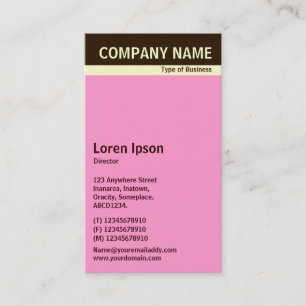 Carte De Visite Bande en-tête V - Brown foncé, crème et rose FF99C