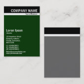 Carte De Visite Bande en-tête V - Noir avec Vert foncé 003300 (Devant / Derrière)