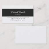 Carte De Visite Bande gris foncé blanc classique (Devant / Derrière)