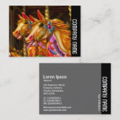 Carte De Visite Bande latérale - Chevaux joyeux (Devant / Derrière)