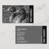Carte De Visite Bande latérale - Greylag Geese B&W (Devant / Derrière)