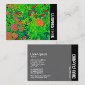 Carte De Visite Bande latérale - Lit de fleurs psychédélique (Devant / Derrière)
