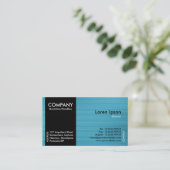 Carte De Visite Bande latérale noire - Tex balayé bleu-clair (Debout devant)