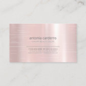 Carte De Visite Bande métallique sur aquarelle Rose Abstrait Gold  (Dos)