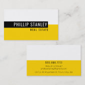 Carte De Visite BANDE MINIMALE MODERNE simple en gras jaune noir (Devant / Derrière)