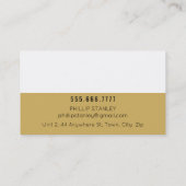 Carte De Visite BANDE MINIMALE MODERNE simple gras noir vieil or (Dos)