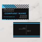 Carte De Visite Bande moderne construction noir, bleu, gris (Devant / Derrière)