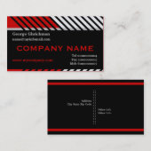 Carte De Visite Bande moderne construction noir, rouge, gris (Devant / Derrière)