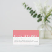 Carte De Visite BANDE MODERNE GRAVE minimale corail rose gris rose (Debout devant)