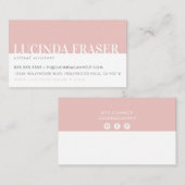 Carte De Visite BANDE MODERNE LIBRE simple rose rose pâle (Devant / Derrière)