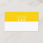 Carte De Visite BANDE MODERNE MODERNE minimale gris jaune simple (Dos)