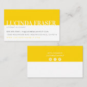 Carte De Visite BANDE MODERNE MODERNE minimale gris jaune simple (Devant / Derrière)