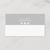 Carte De Visite BANDE MODERNE MODERNE minimaliste gris argenté dou (Dos)