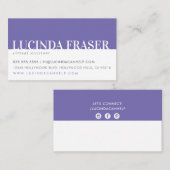 Carte De Visite BANDE MODERNE MODERNE simple lavande violet (Devant / Derrière)