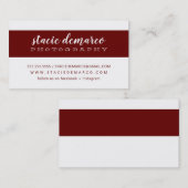 Carte De Visite BANDE MODERNE SIMPLE BLANC clair bordeaux (Devant / Derrière)