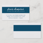 Carte De Visite BANDE MODERNE SIMPLE bleu foncé clair (Devant / Derrière)