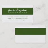 Carte De Visite BANDE MODERNE SIMPLE claire vert foncé blanc clair (Devant / Derrière)